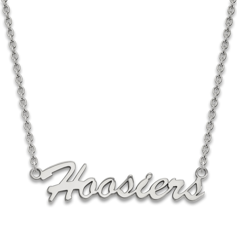 Main Image 1 of Indiana University Medium Pendant Necklace Sterling Silver 18"