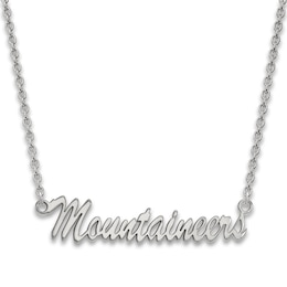 West Virginia University Medium Pendant Necklace Sterling Silver 18"
