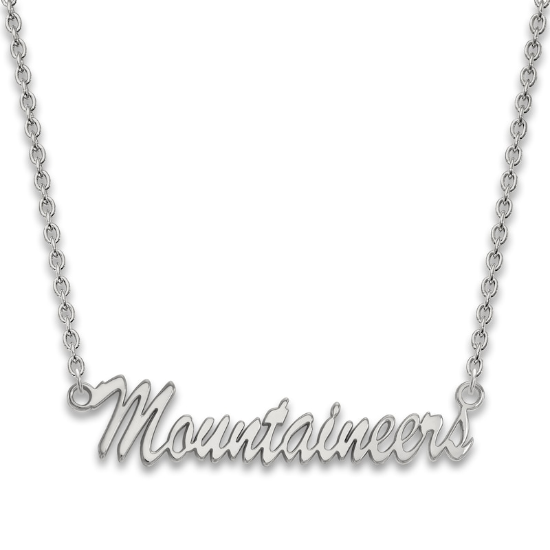 Main Image 1 of West Virginia University Medium Pendant Necklace Sterling Silver 18"