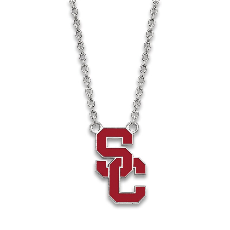 Main Image 1 of University of Soutn California Medium Pendant Necklace Sterling Silver 18"
