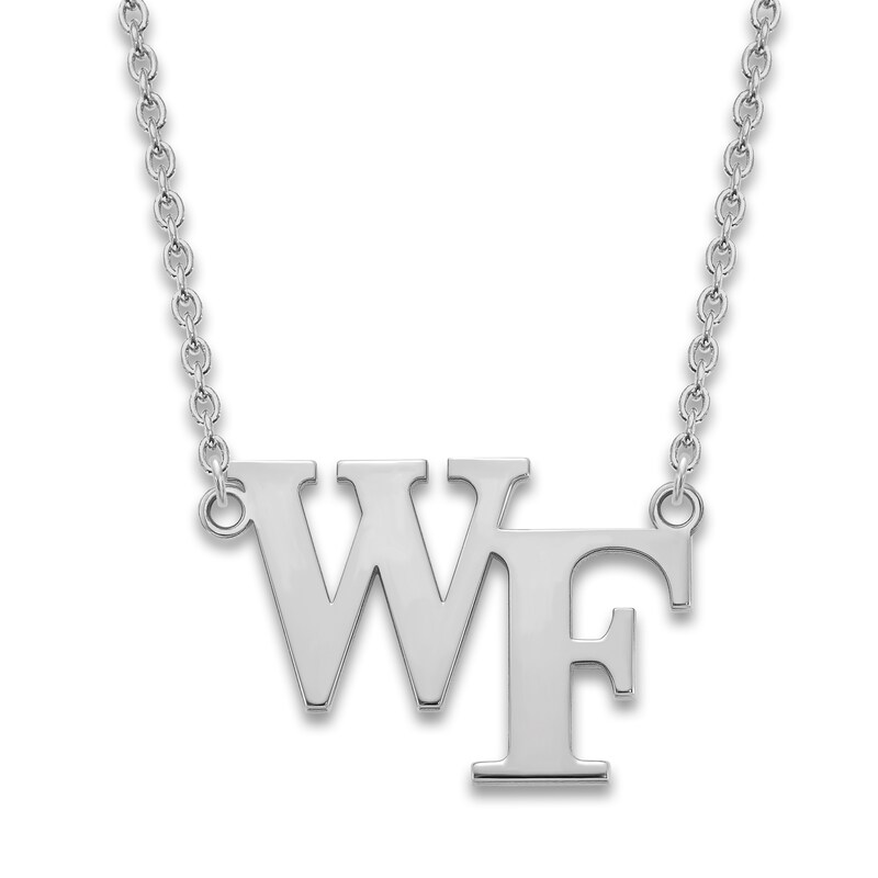 Main Image 1 of Wake Forest University Large Pendant Necklace Sterling Silver 18"