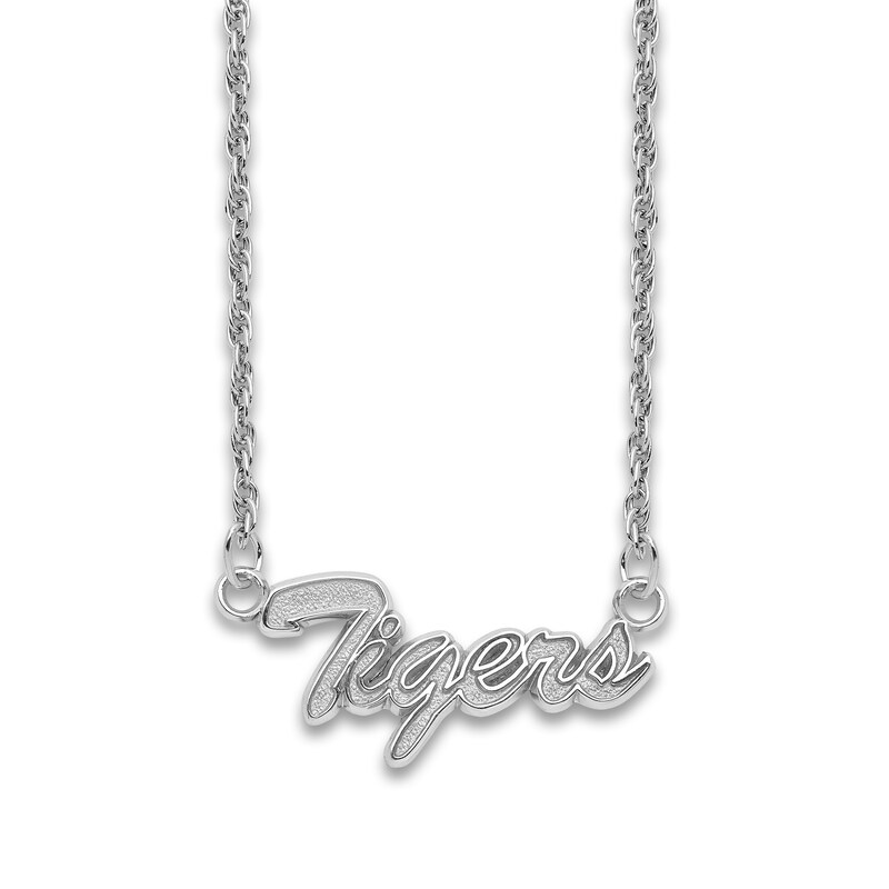 Main Image 1 of Clemson University Tigers Script Necklace Sterling Silver 18"