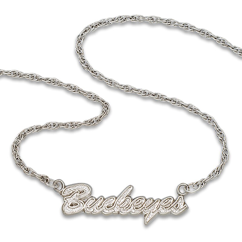 Main Image 1 of Ohio State University Script Necklace Sterling Silver 18"