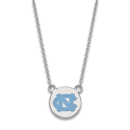 University of North Carolina Small Enamel Pendant Necklace Sterling Silver 18"