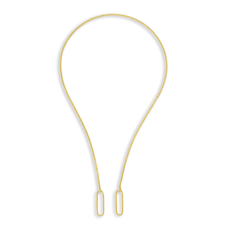 Main Image 1 of Hollow Split Cable Chain Necklace 14K Yellow Gold 18" 1.9mm