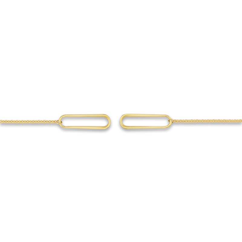 Main Image 3 of Hollow Split Cable Chain Necklace 14K Yellow Gold 18" 1.9mm
