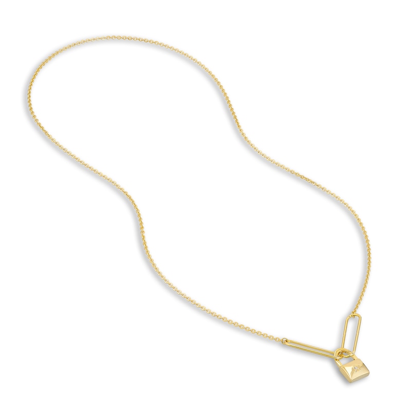 Main Image 4 of Hollow Split Cable Chain Necklace 14K Yellow Gold 18" 1.9mm