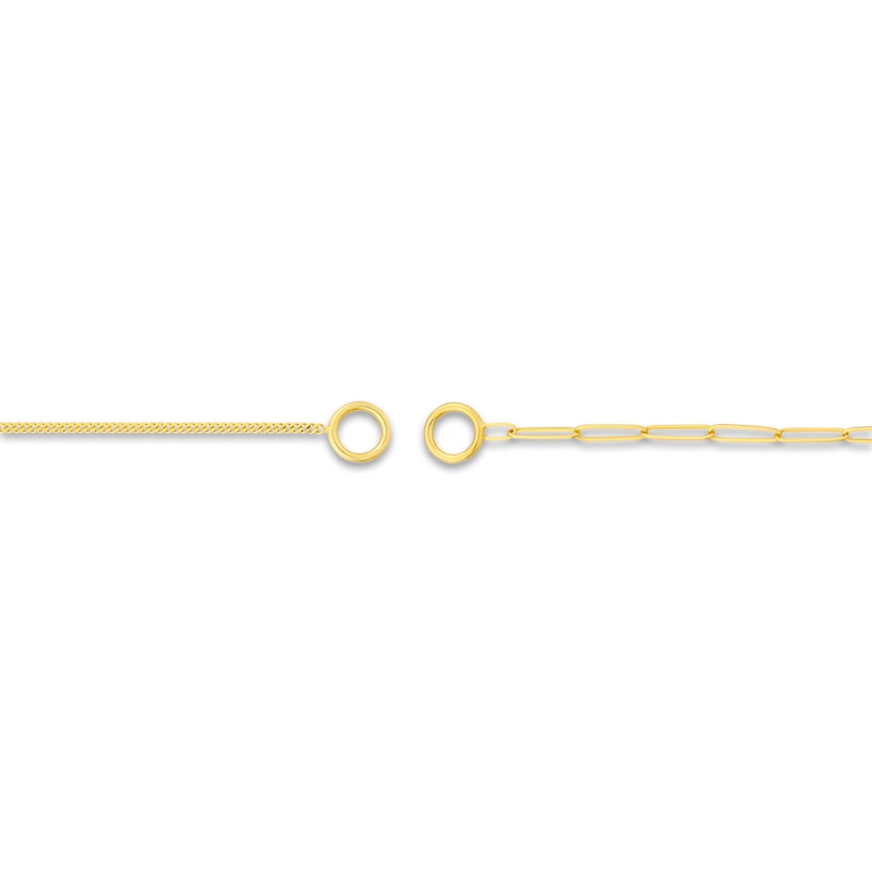 Main Image 3 of Solid Paperclip/Curb Split Chain Necklace 14K Yellow Gold 20" 2.6mm
