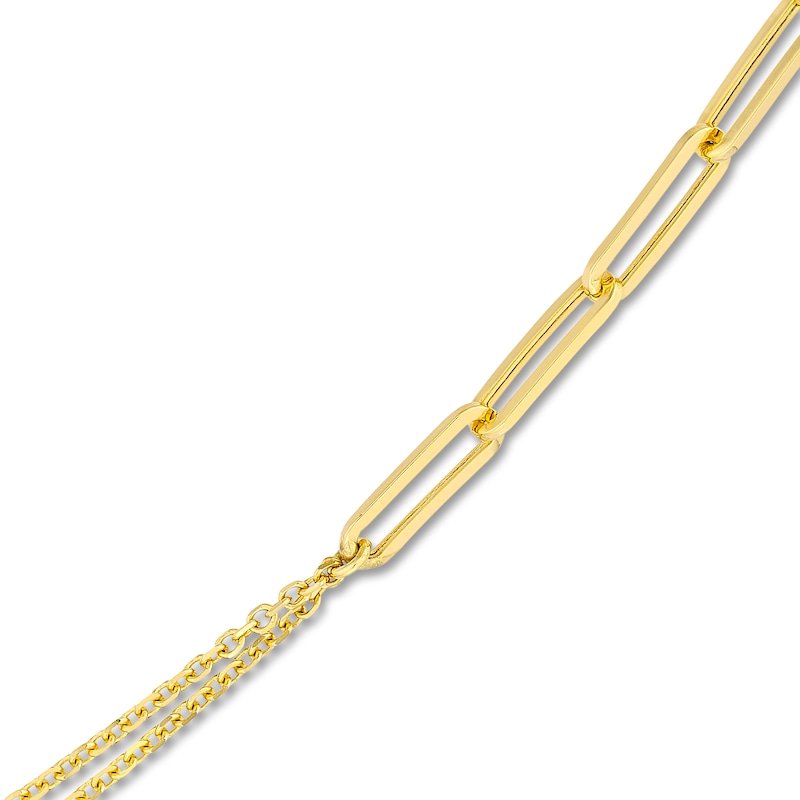 Main Image 2 of Semi-Solid Paperclip/Curb Split Chain Necklace 14K Yellow Gold 20" 1.5mm