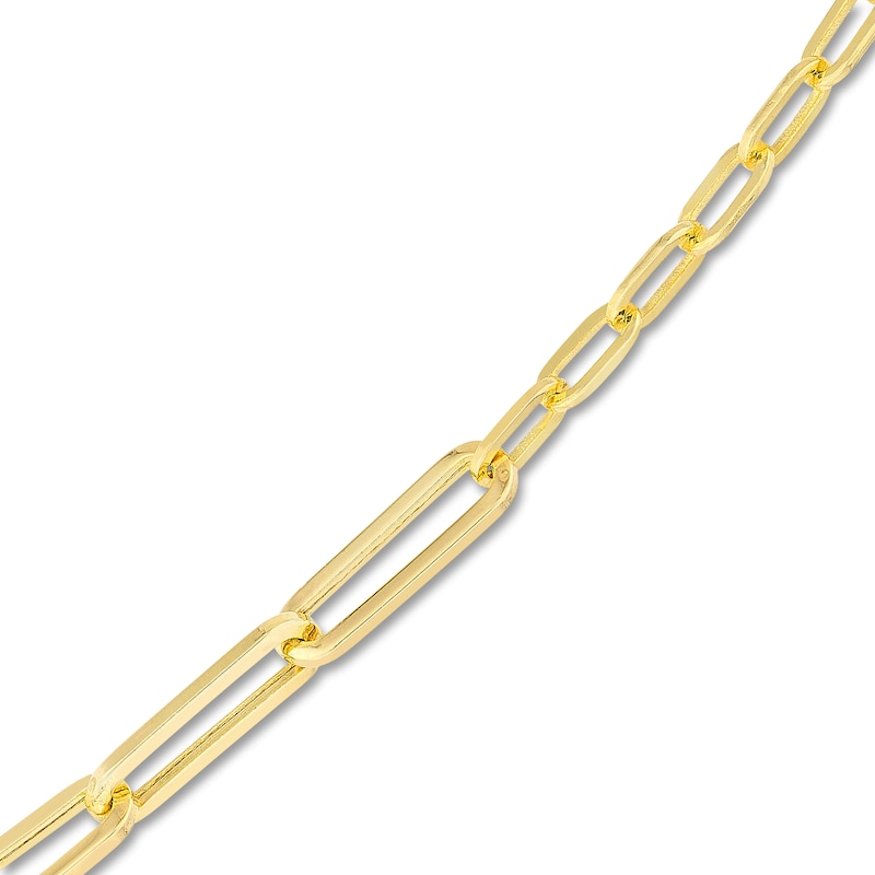 Main Image 2 of Semi-Solid Paperclip Split Chain Necklace 14K Yellow Gold 20" 3.8mm