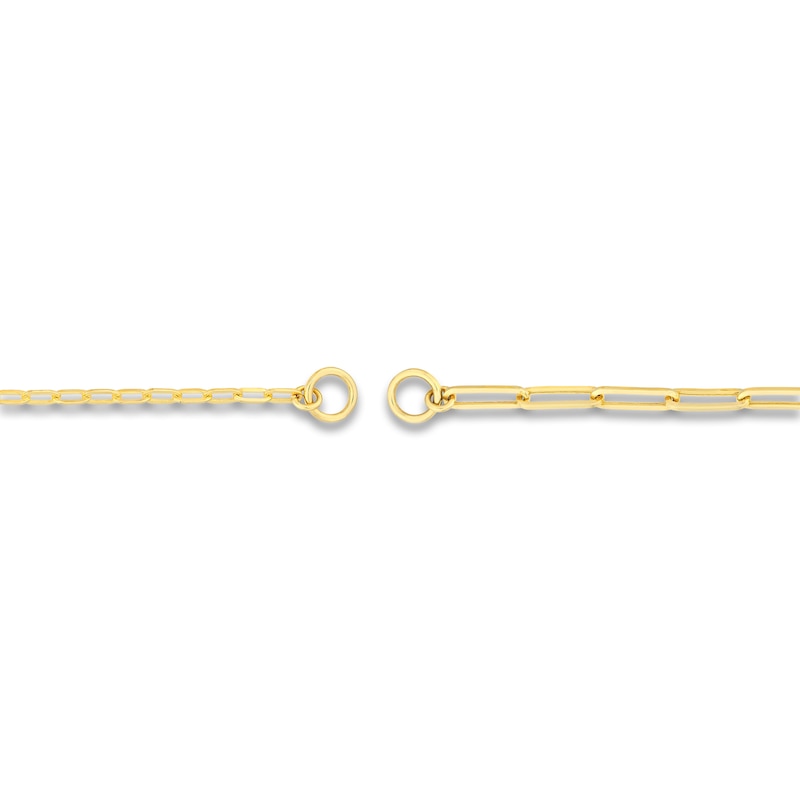 Main Image 3 of Semi-Solid Paperclip Split Chain Necklace 14K Yellow Gold 20" 3.8mm
