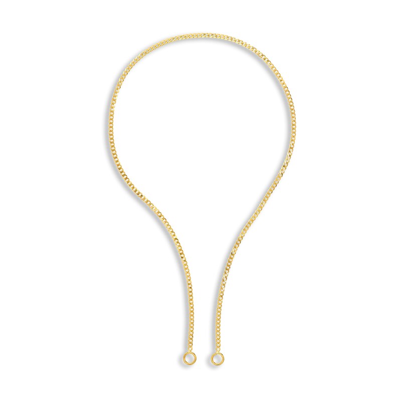 Main Image 1 of Open Solid Curb Split Chain Necklace 14K Yellow Gold 18" 2.7mm