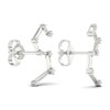 Diamond Leo Constellation Earrings 1/8 ct tw Round 14K White Gold