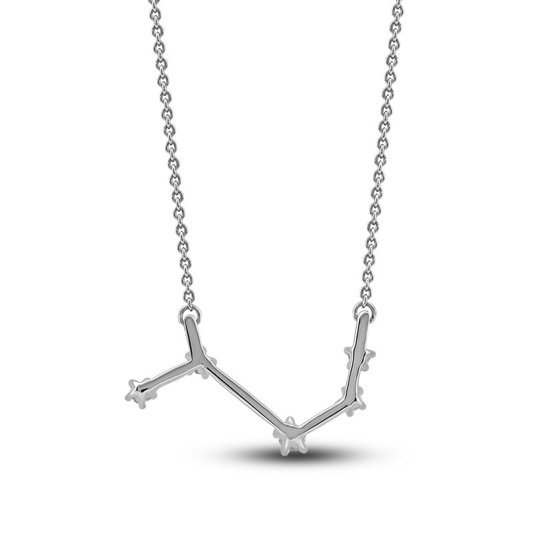 Main Image 3 of Diamond Aries Constellation Necklace 1/6 ct tw Round 14K White Gold