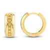 Beaded Hoop Earrings 14K Yellow Gold