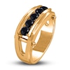 Thumbnail Image 1 of Men's Black Diamond Anniversary Ring 1-1/4 ct tw Round 14K Yellow Gold