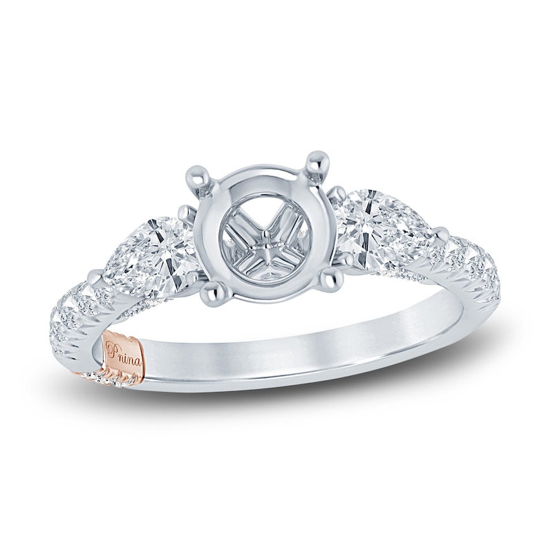 Pnina Tornai Lab-Created Diamond Engagement Ring Setting 1 ct tw Round 14K White Gold