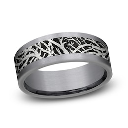 Men's Forest Motif Wedding Band Tantalum/Titanium