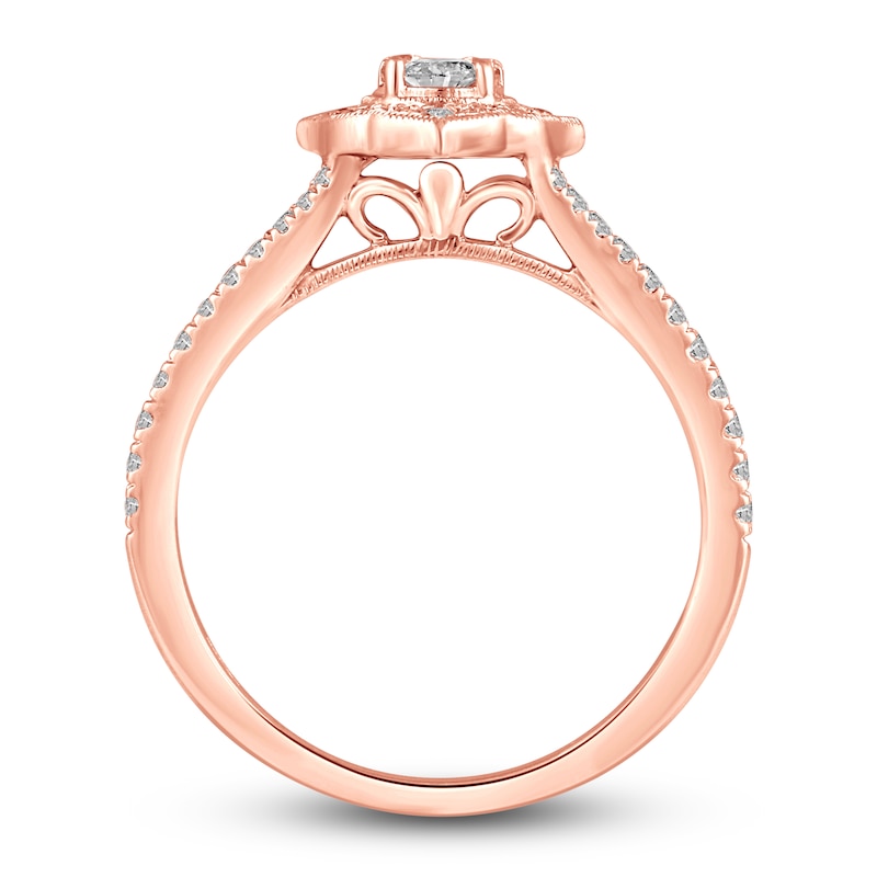 Main Image 2 of Diamond Engagement Ring 5/8 ct tw Round 14K Rose Gold