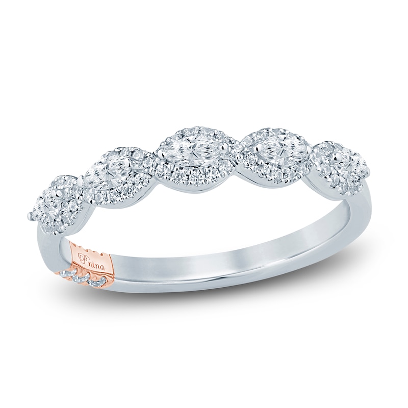 Main Image 1 of Pnina Tornai Diamond Anniversary Ring 3/8 ct tw Marquise/Round 14K White Gold