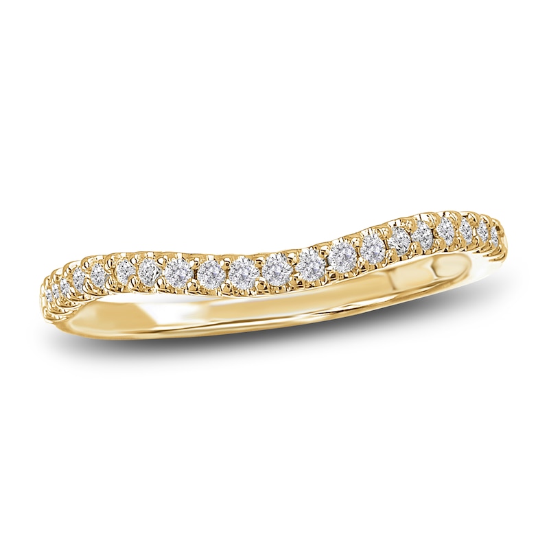 Diamond Contour Anniversary Band 1/6 ct tw Round 14K Yellow Gold