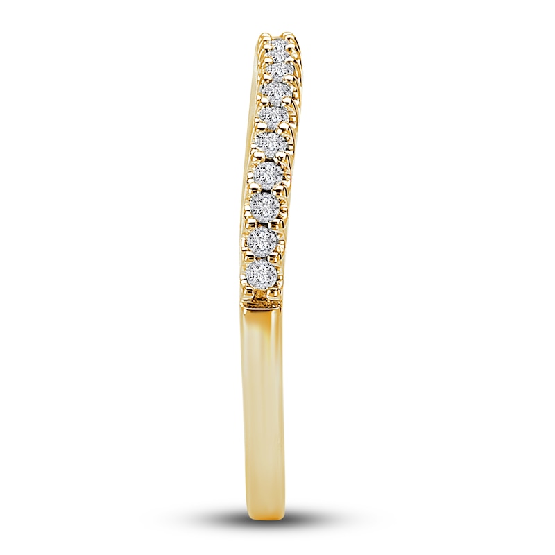 Diamond Contour Anniversary Band 1/6 ct tw Round 14K Yellow Gold