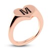 Thumbnail Image 2 of Juliette Maison Black Diamond Initial Heart Signet Ring 1/6 ct tw Round 10K Rose Gold