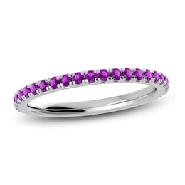 Juliette Maison Natural Amethyst Eternity Ring 10K White Gold