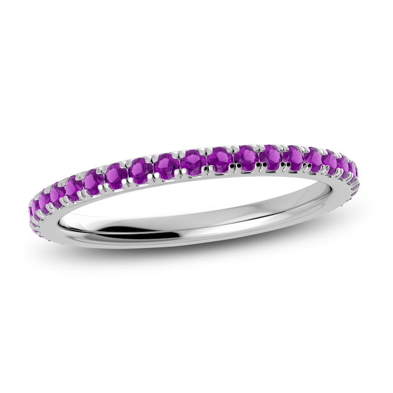 Main Image 1 of Juliette Maison Natural Amethyst Eternity Ring 10K White Gold