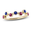 Thumbnail Image 1 of Juliette Maison Natural Rhodolite Garnet & Natural Blue Sapphire Ring 10K Yellow Gold