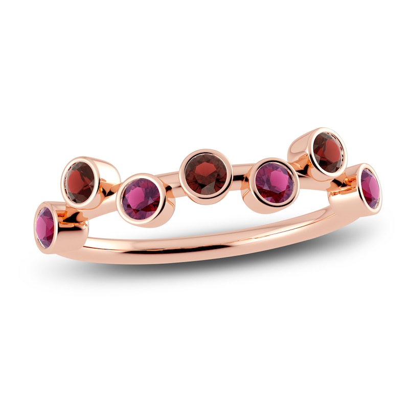 Main Image 1 of Juliette Maison Natural Rhodolite Garnet & Natural Garnet Ring 10K Rose Gold