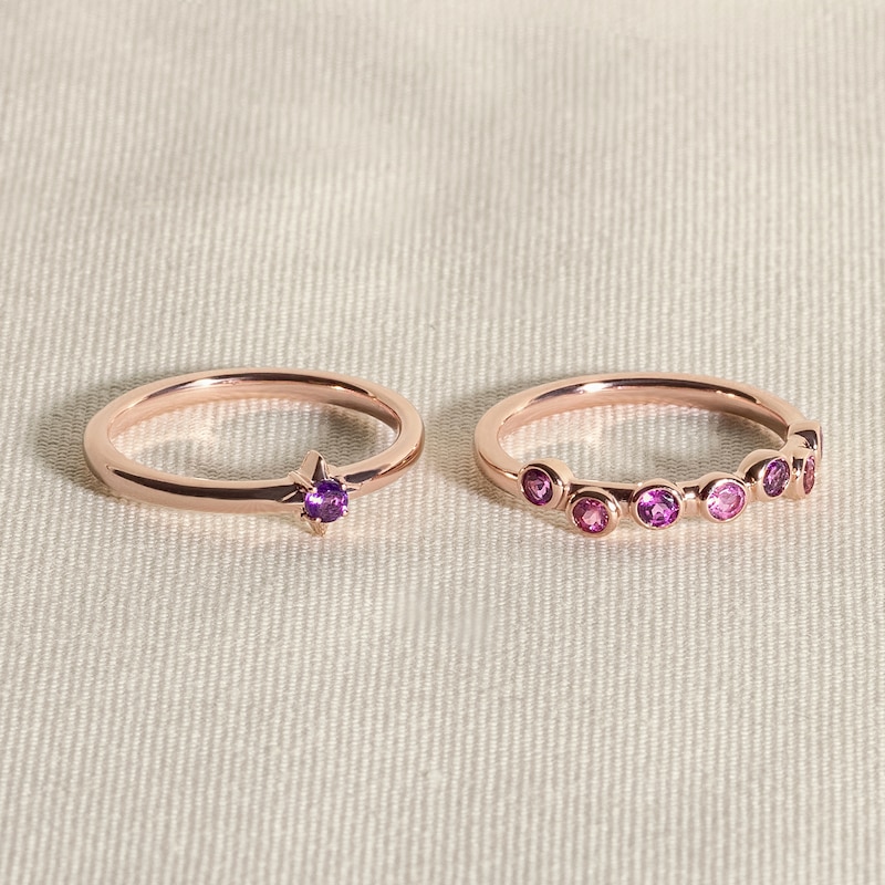 Main Image 4 of Juliette Maison Natural Rhodolite Garnet & Natural Garnet Ring 10K Rose Gold