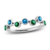 Thumbnail Image 1 of Juliette Maison Natural Blue Zircon & Natural Emerald Ring 10K White Gold