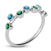 Thumbnail Image 2 of Juliette Maison Natural Blue Zircon & Natural Emerald Ring 10K White Gold
