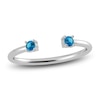Thumbnail Image 1 of Juliette Maison Natural Blue Zircon Cuff Ring 10K White Gold