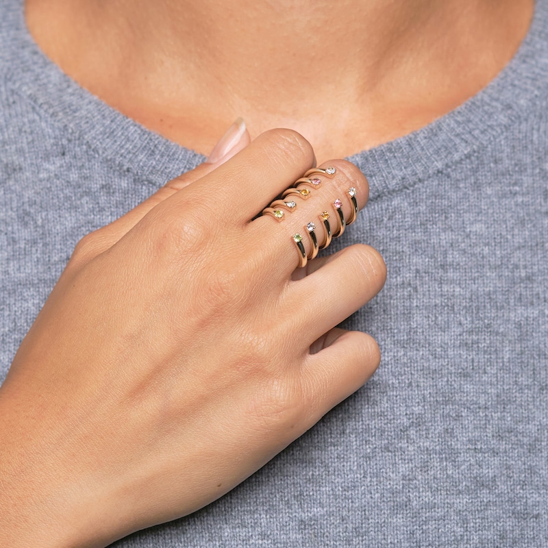 Main Image 5 of Juliette Maison Natural Blue Zircon Cuff Ring 10K White Gold