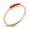 Thumbnail Image 2 of Juliette Maison Natural Ruby Baguette Bar Ring 10K Yellow Gold