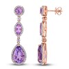 Thumbnail Image 0 of Natural Amethyst & Natural White Sapphire Earrings 5/8 ct tw Diamonds 14K Rose Gold