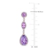 Natural Amethyst & Natural White Sapphire Earrings 5/8 ct tw Diamonds 14K Rose Gold