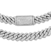 Thumbnail Image 2 of Men's Diamond Cuban Link Chain 19 ct tw Round Necklace 10K White Gold 22"