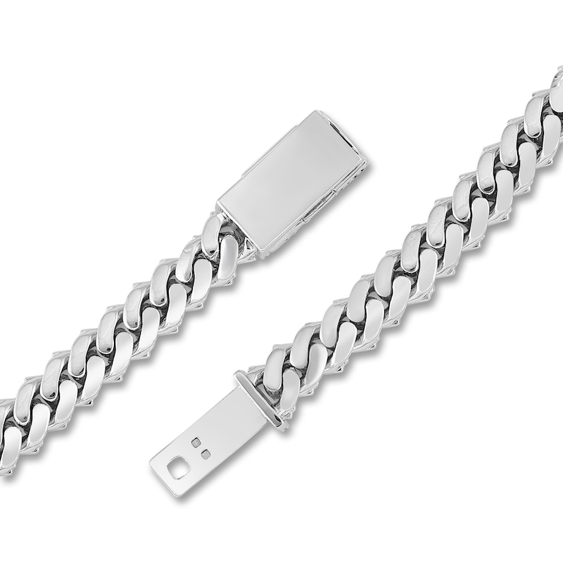 Main Image 4 of Men's Diamond Cuban Link Chain 19 ct tw Round Necklace 10K White Gold 22"