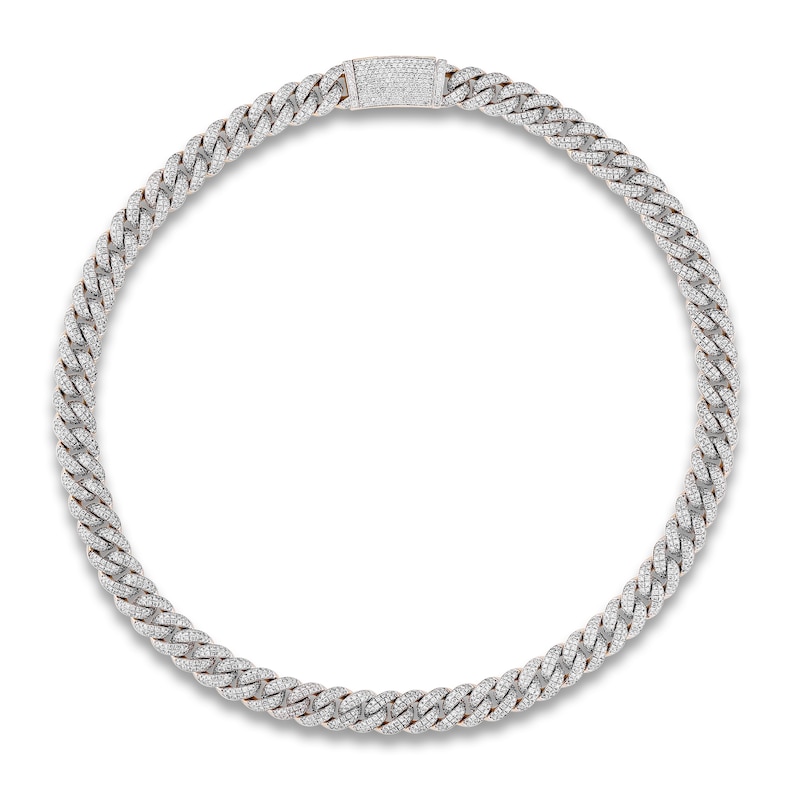 Main Image 1 of Men's Diamond Cuban Link Chain 26-3/4 ct tw Round Necklace 10K Yellow Gold 22"