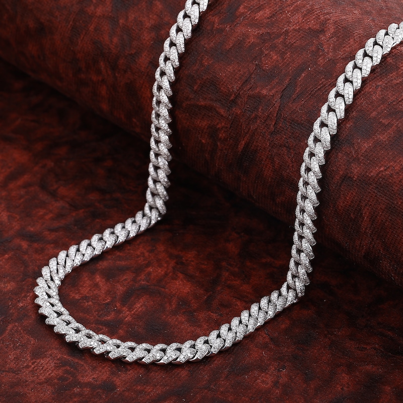 Men's Diamond Cuban Link Chain 26-3/4 ct tw Round Necklace 10K Yellow Gold 22