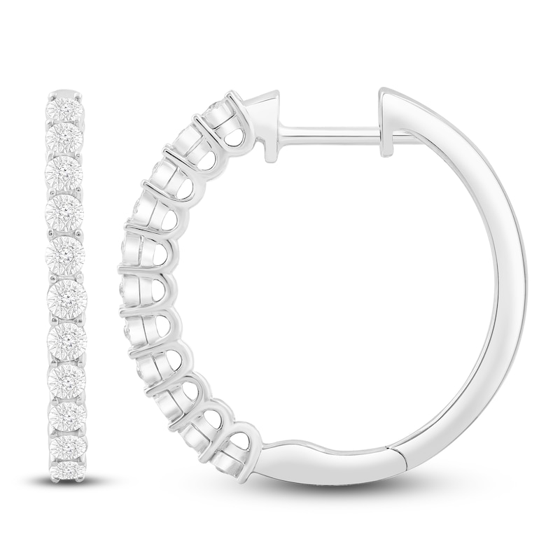 1/15ctw diamond hoop earrings in sterling silver