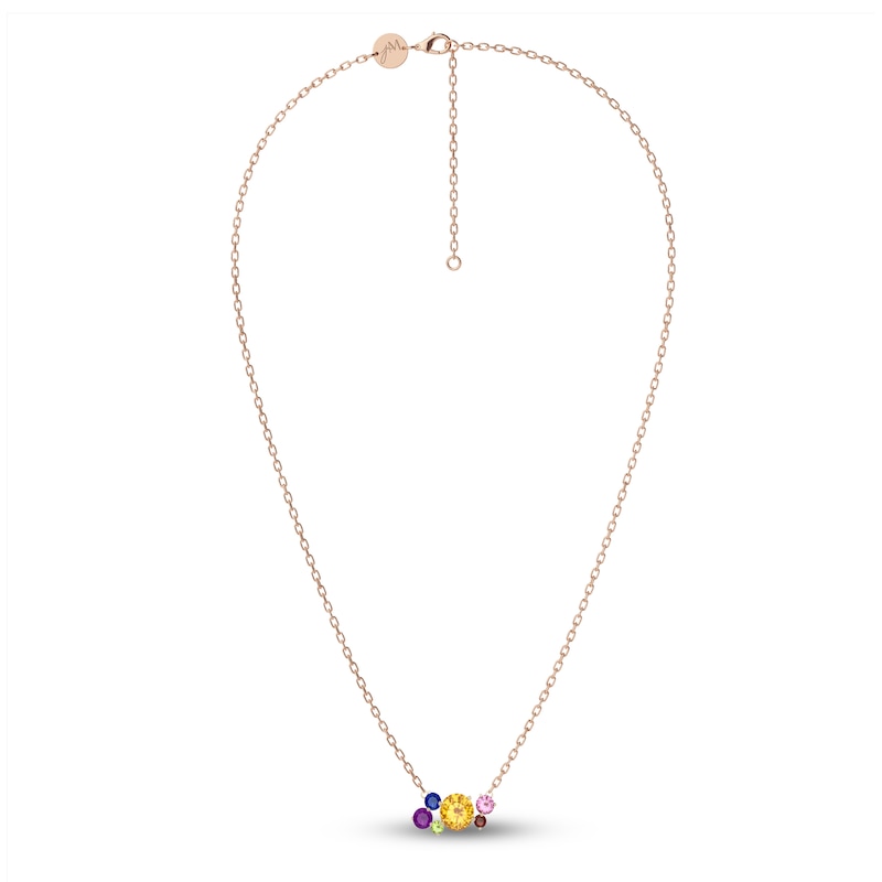 Main Image 2 of Juliette Maison Natural Multi-Gemstone Constellation Necklace 10K Rose Gold