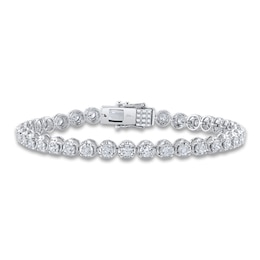 Shy Creation Diamond Tennis Bracelet 2 ct tw Round 14K White Gold 7" SC55023904