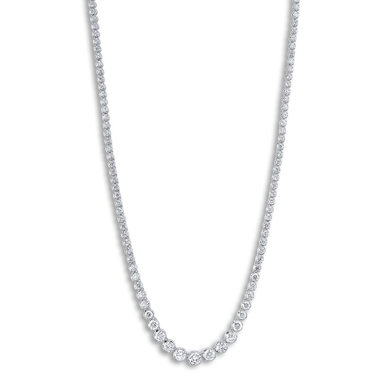 Main Image 2 of Shy Creation Diamond Tennis Necklace 6-1/2 ct tw Round 14K White Gold 18" SC55022934V2