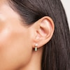 Thumbnail Image 2 of Juliette Maison Natural White Sapphire Baguette and Freshwater Cultured Pearl Earrings 10K Yellow Gold