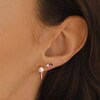 Thumbnail Image 4 of Juliette Maison Natural White Sapphire Baguette and Freshwater Cultured Pearl Earrings 10K Yellow Gold