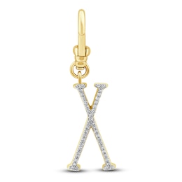 Charm'd by Lulu Frost Diamond Letter X Charm 1/8 ct tw Pavé Round 10K Yellow Gold